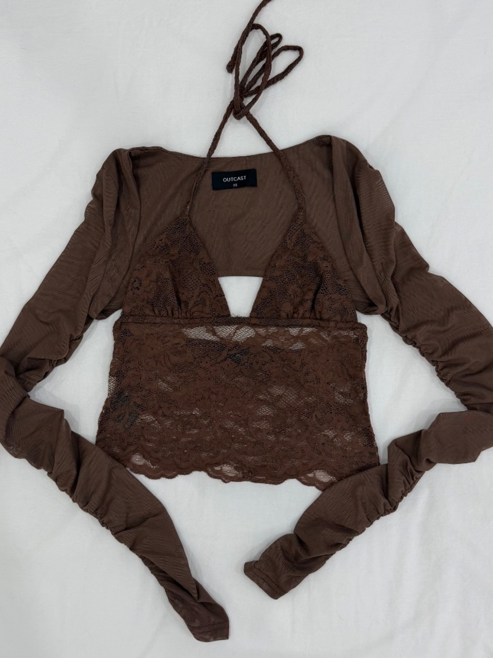 Outcast Ainsley Crop Top Set in Mocha